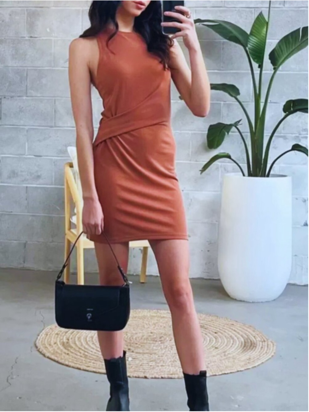 Gentle Fawn Lux Front Twist Mini Dress Size M